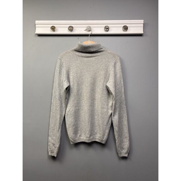 ISLE 100% cashmere Turtleneck sweater Womens Small Gray Jumper Neutral‎ Soft - Picture 1 of 7